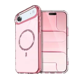 Newface Apple Iphone 17 Air Live Diamond Magsafe Kapak - Pembe