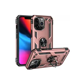 Newface Iphone 13 Pro Max Kılıf Sofya Yüzüklü Silikon Kapak - Rose