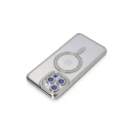 Newface Iphone 14 Pro Kılıf Joke Simli Magneticsafe Kılıf - Gümüş