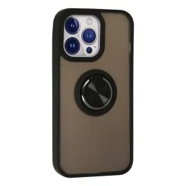 Newface Iphone 15 Pro Kılıf Montreal Yüzüklü Silikon Kapak - Siyah