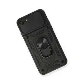 Newface Iphone 7 Kılıf Pars Lens Yüzüklü Silikon - Siyah