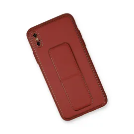 Newface Iphone Xs Max Kılıf Coco Deri Standlı Kapak - Fuşya