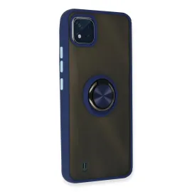 Newface Realme C11 2021 Kılıf Montreal Yüzüklü Silikon Kapak - Lacivert