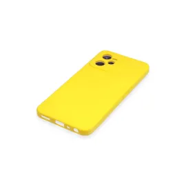 Newface Realme C35 Kılıf Nano Içi Kadife Silikon - Sarı