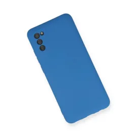 Newface Samsung Galaxy A03S Kılıf Nano Içi Kadife Silikon - Mavi