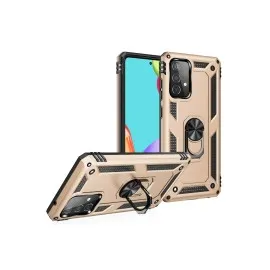Newface Samsung Galaxy A52 Kılıf Sofya Yüzüklü Silikon Kapak - Gold