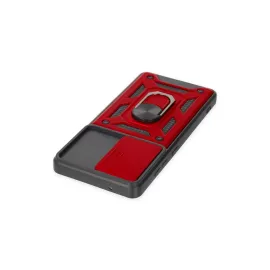 Newface Samsung Galaxy S20 Fe Kılıf Pars Lens Yüzüklü Silikon - Kırmızı