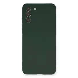 Newface Samsung Galaxy S21 Plus Kılıf Nano Içi Kadife Silikon - Koyu Yeşil