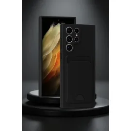 Newface Samsung Galaxy S24 Ultra Kılıf Kelvin Kartvizitli Silikon - Lacivert