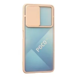 Newface Xiaomi Poco F3 Kılıf Palm Buzlu Kamera Sürgülü Silikon - Pembe