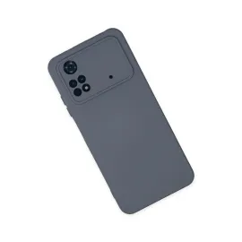 Newface Xiaomi Poco M4 Pro 4G Kılıf Nano Içi Kadife Silikon - Gri