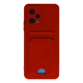 Newface Xiaomi Redmi Note 12 4G Kılıf Kelvin Kartvizitli Silikon - Kırmızı