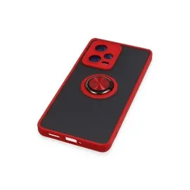 Newface Xiaomi Redmi Note 12 Pro 5G Kılıf Montreal Yüzüklü Silikon Kapak - Kırmızı