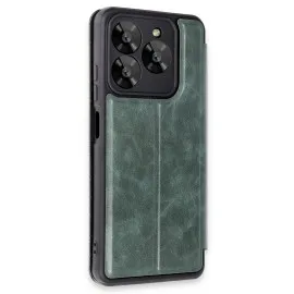 Newface General Mobile Era 30 Kılıf Flip Cover - Koyu Yeşil