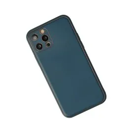 Newface Iphone 12 Pro Max Kılıf Coco Deri Silikon Kapak - Mavi