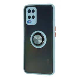 Newface Oppo A54 4G Kılıf Montreal Yüzüklü Silikon Kapak - Buz Mavi