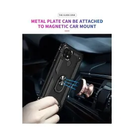Newface Realme C21 Kılıf Sofya Yüzüklü Silikon Kapak - Siyah