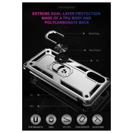 Newface Samsung Galaxy A02 Kılıf Sofya Yüzüklü Silikon Kapak - Gümüş