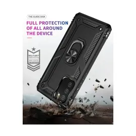 Newface Samsung Galaxy A03S Kılıf Sofya Yüzüklü Silikon Kapak - Siyah