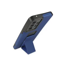 Newface Samsung Galaxy A33 5G Kılıf Mega Standlı Silikon - Mavi