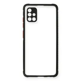 Newface Samsung Galaxy A71 Kılıf Miami Şeffaf Silikon - Siyah