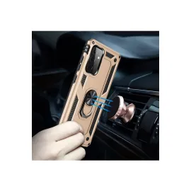 Newface Samsung Galaxy A72 Kılıf Sofya Yüzüklü Silikon Kapak - Gold