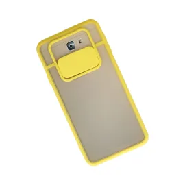 Newface Samsung Galaxy J7 Prime Kılıf Palm Buzlu Kamera Sürgülü Silikon - Sarı