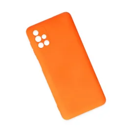 Newface Samsung Galaxy M51 Kılıf Nano Içi Kadife Silikon - Turuncu