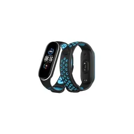 Newface Xiaomi Mi Band 6 Spor Delikli Kordon - Siyah-Mavi-Beyaz