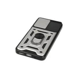 Newface Xiaomi Poco M5 Kılıf Pars Lens Yüzüklü Silikon - Gümüş