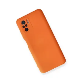 Newface Xiaomi Redmi Note 10 Kılıf Nano Içi Kadife Silikon - Turuncu