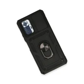 Newface Xiaomi Redmi Note 10 Pro Kılıf Pars Lens Yüzüklü Silikon - Siyah