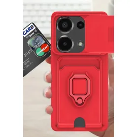 Newface Xiaomi Redmi Note 13 Pro 4G Kılıf Zuma Kartvizitli Yüzüklü Silikon - Siyah