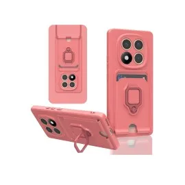 Newface Xiaomi Redmi Note 14 Pro 4G Kılıf Zuma Kartvizitli Yüzüklü Silikon - Pembe