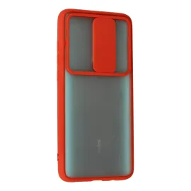 Newface Xiaomi Redmi Note 8 Pro Kılıf Palm Buzlu Kamera Sürgülü Silikon - Kırmızı