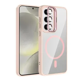 Joko Samsung Galaxy S24 Fe Remim Lensli Magsafe Standlı Kapak - Pembe