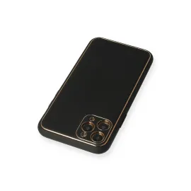 Newface Iphone 11 Pro Max Kılıf Coco Deri Silikon Kapak - Siyah