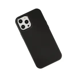 Newface Iphone 12 Pro Max Kılıf Asya Deri Silikon - Siyah