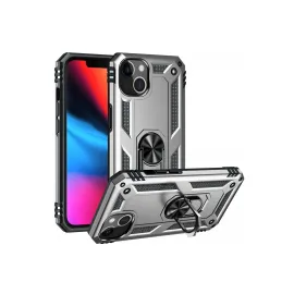 Newface Iphone 14 Plus Kılıf Sofya Yüzüklü Silikon Kapak - Gümüş