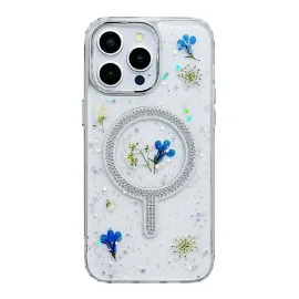 Newface Iphone 14 Pro Max Flower Magsafe Kapak - Krem