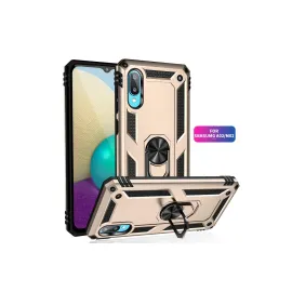 Newface Samsung Galaxy A02 Kılıf Sofya Yüzüklü Silikon Kapak - Gold