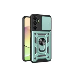 Newface Samsung Galaxy A16 5G Kılıf Pars Lens Yüzüklü Silikon - Yeşil