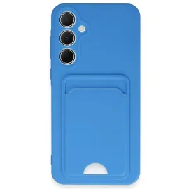 Newface Samsung Galaxy A35 5G Kılıf Kelvin Kartvizitli Silikon - Mavi