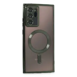 Newface Samsung Galaxy Note 20 Ultra Kılıf Kross Magneticsafe Kapak - Koyu Yeşil