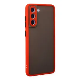 Newface Samsung Galaxy S21 Fe Kılıf Montreal Silikon Kapak - Kırmızı