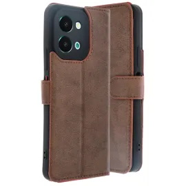 Newface Vivo Y28 Kılıf Trend S Plus Kapaklı Kılıf - Taba