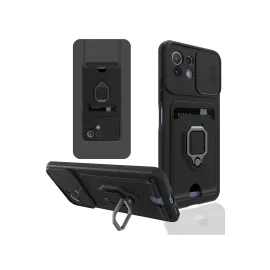 Newface Xiaomi Mi 11 Lite Kılıf Zuma Kartvizitli Yüzüklü Silikon - Siyah