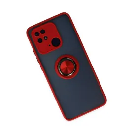 Newface Xiaomi Poco C40 Kılıf Montreal Yüzüklü Silikon Kapak - Kırmızı