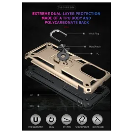 Newface Xiaomi Poco F3 Kılıf Sofya Yüzüklü Silikon Kapak - Gold