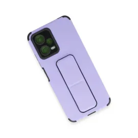 Newface Xiaomi Poco X5 5G Kılıf Mega Standlı Silikon - Lila